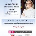 Spotkanie autorskie z Anną Janko 18 września 2019 r.