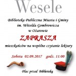 Narodowe Czytanie - Wesele, Stanisław Wyspiański 02.09.2017 godz. 11.00